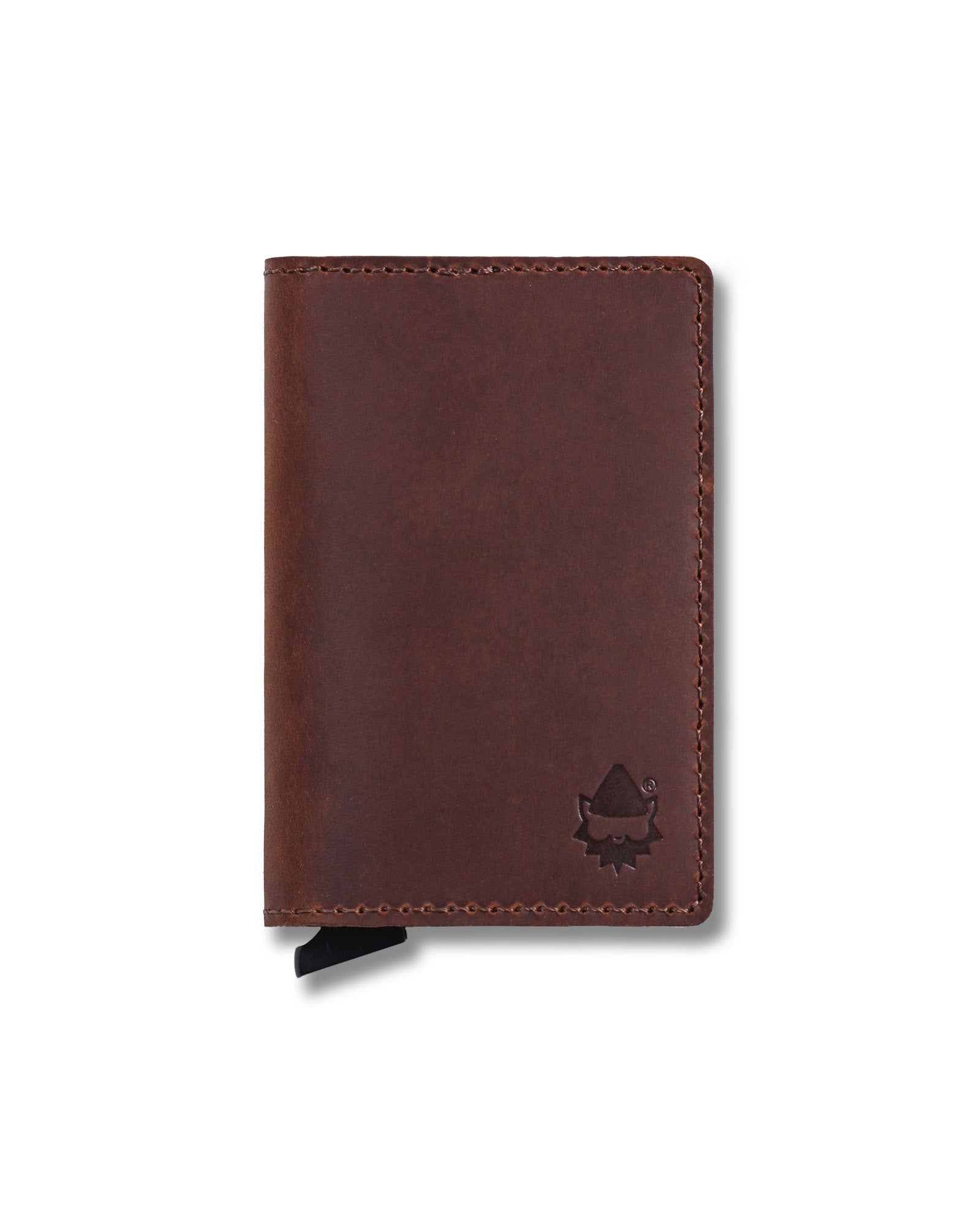 Tarjetero Cilibir cuero café con protección RFID anti-clonación Gnomo